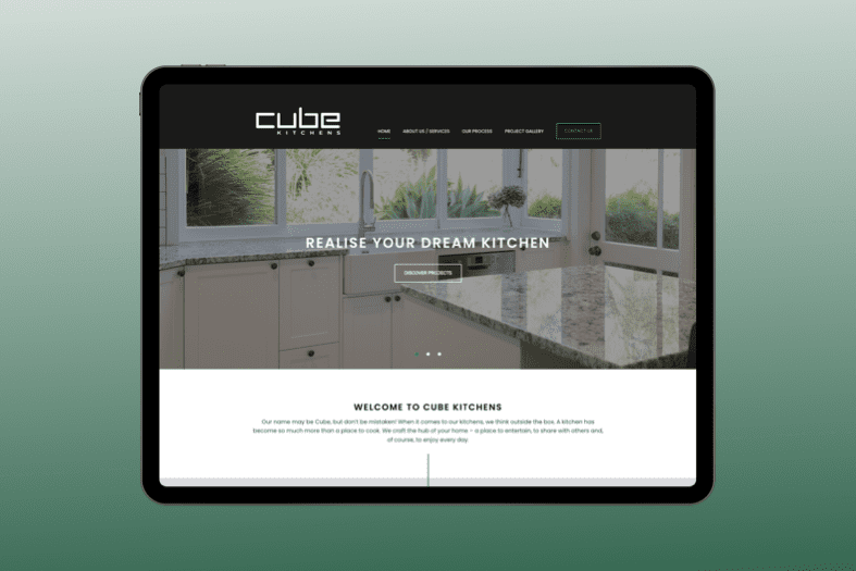 Cube Kitchens website built by Control Shift