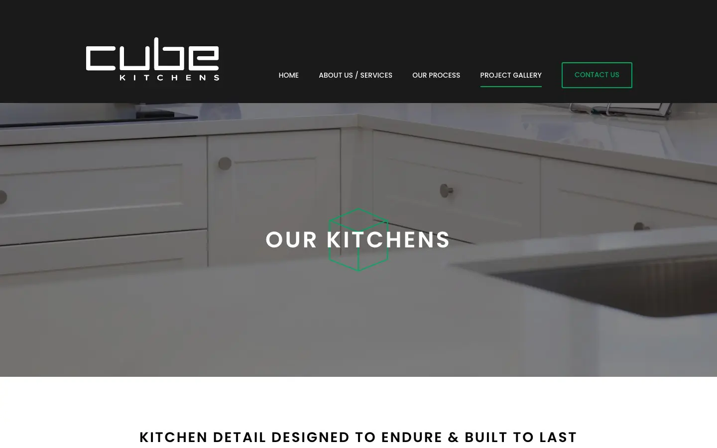 Cube Kitchens website page