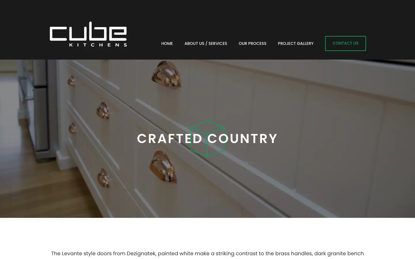 Cube Kitchens website page