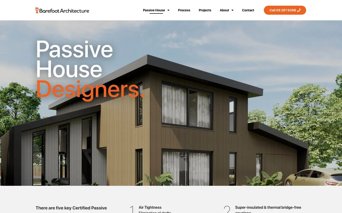 Barefoot Architecture website page