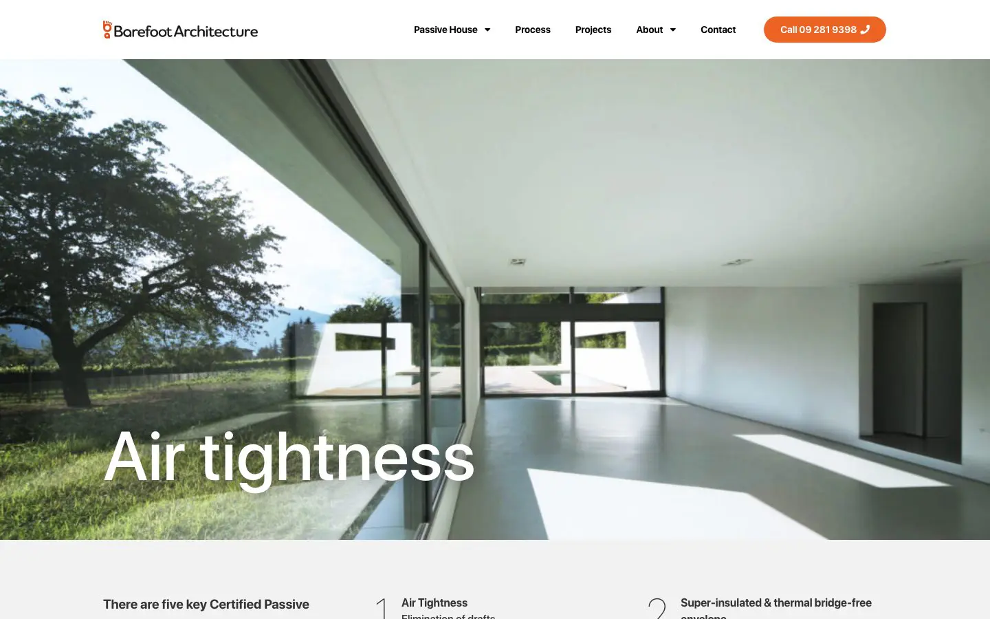 Barefoot Architecture website page