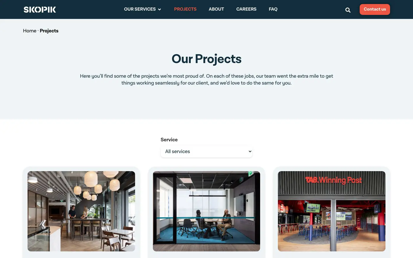Skopik website page