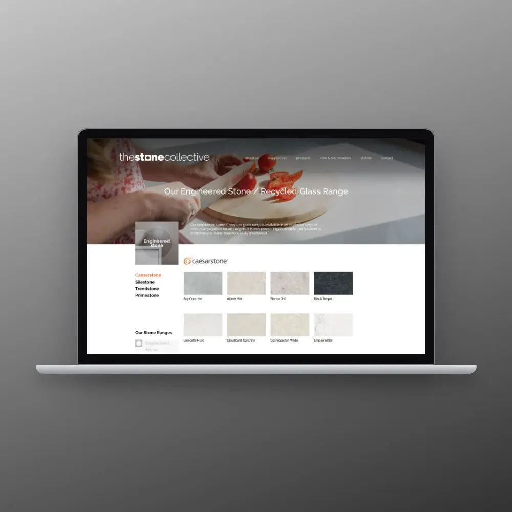 Stone Collective website on a laptop