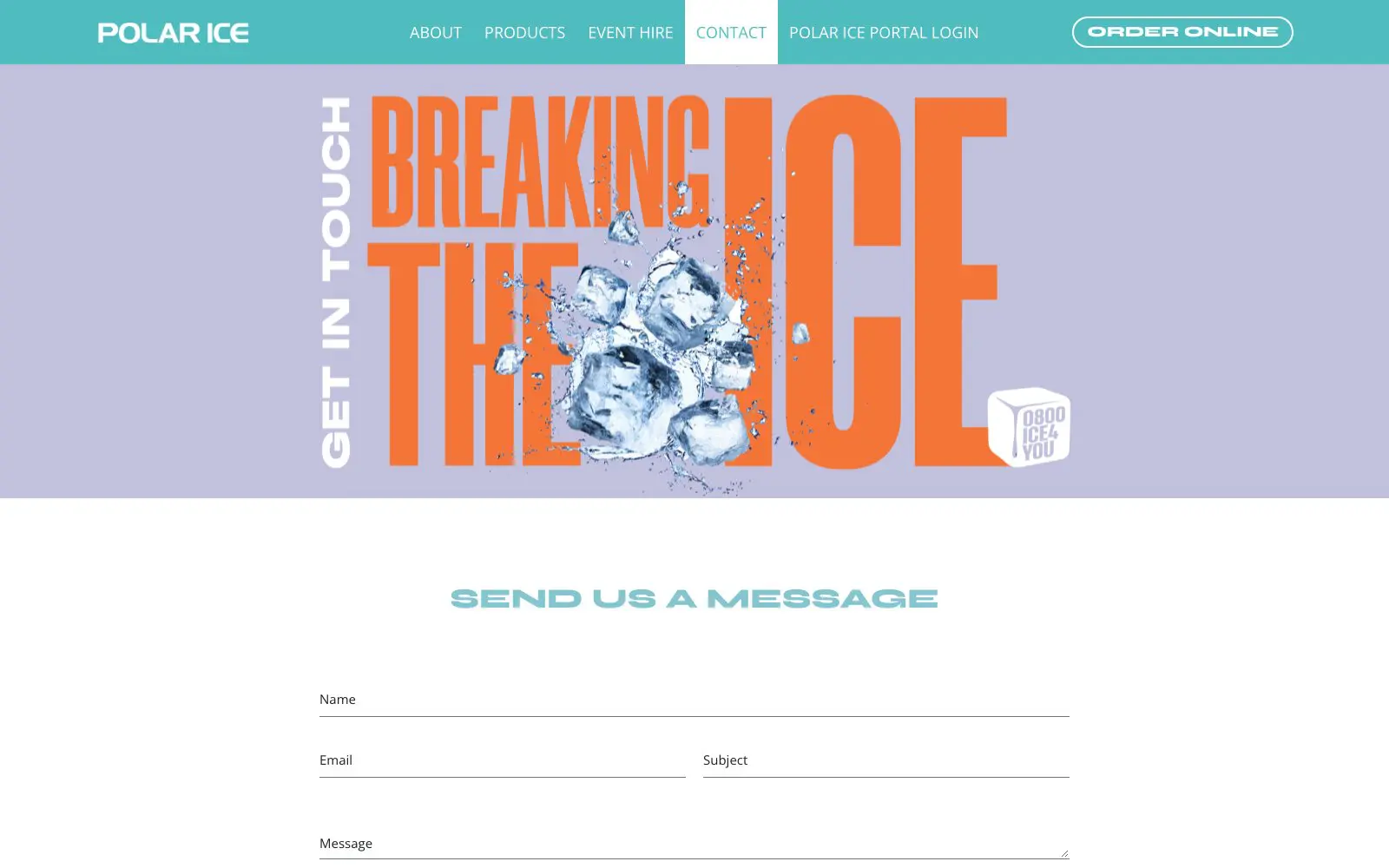 Polar Ice website page