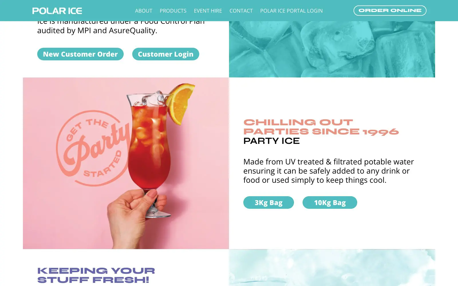 Polar Ice website page