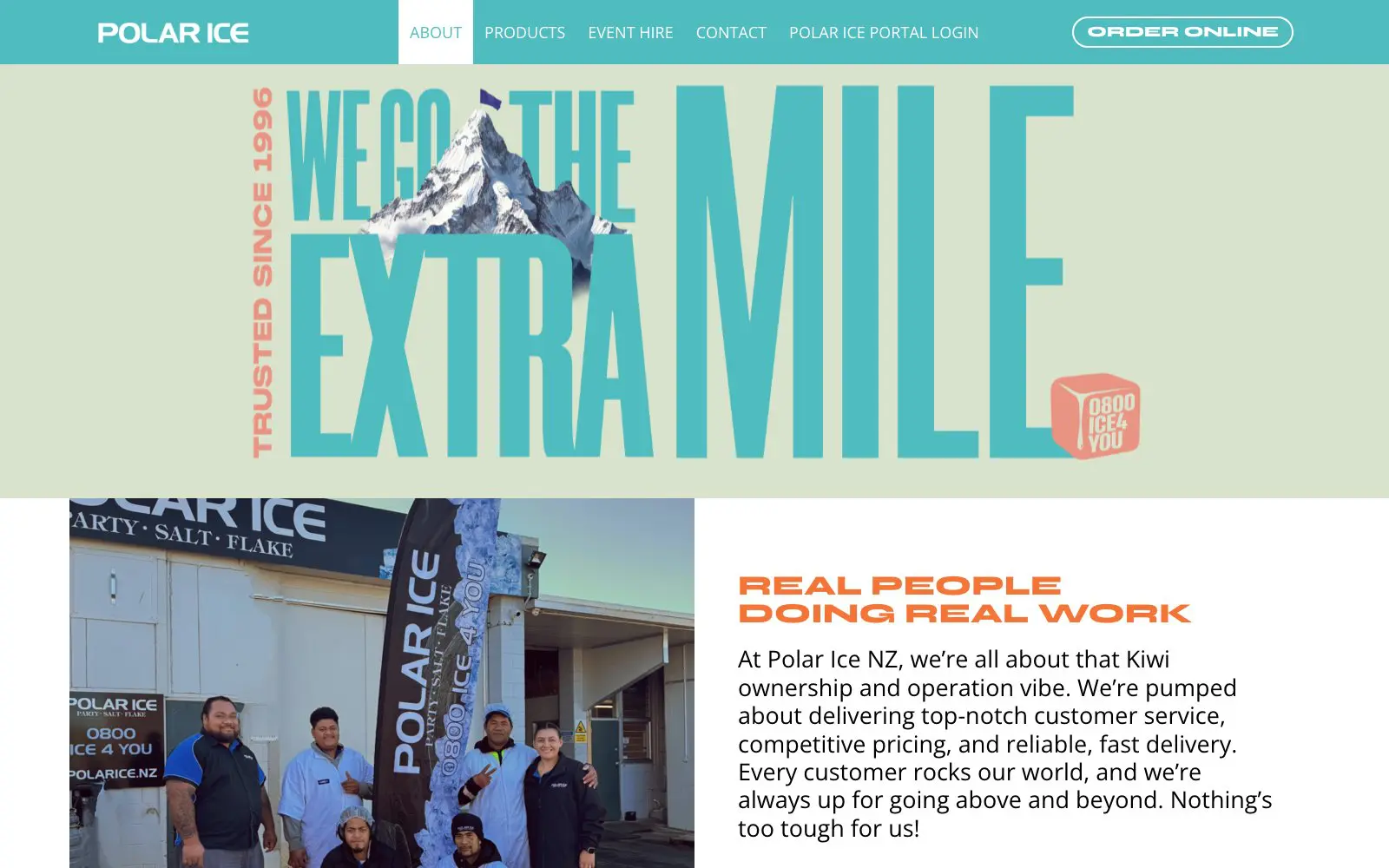 Polar Ice website page