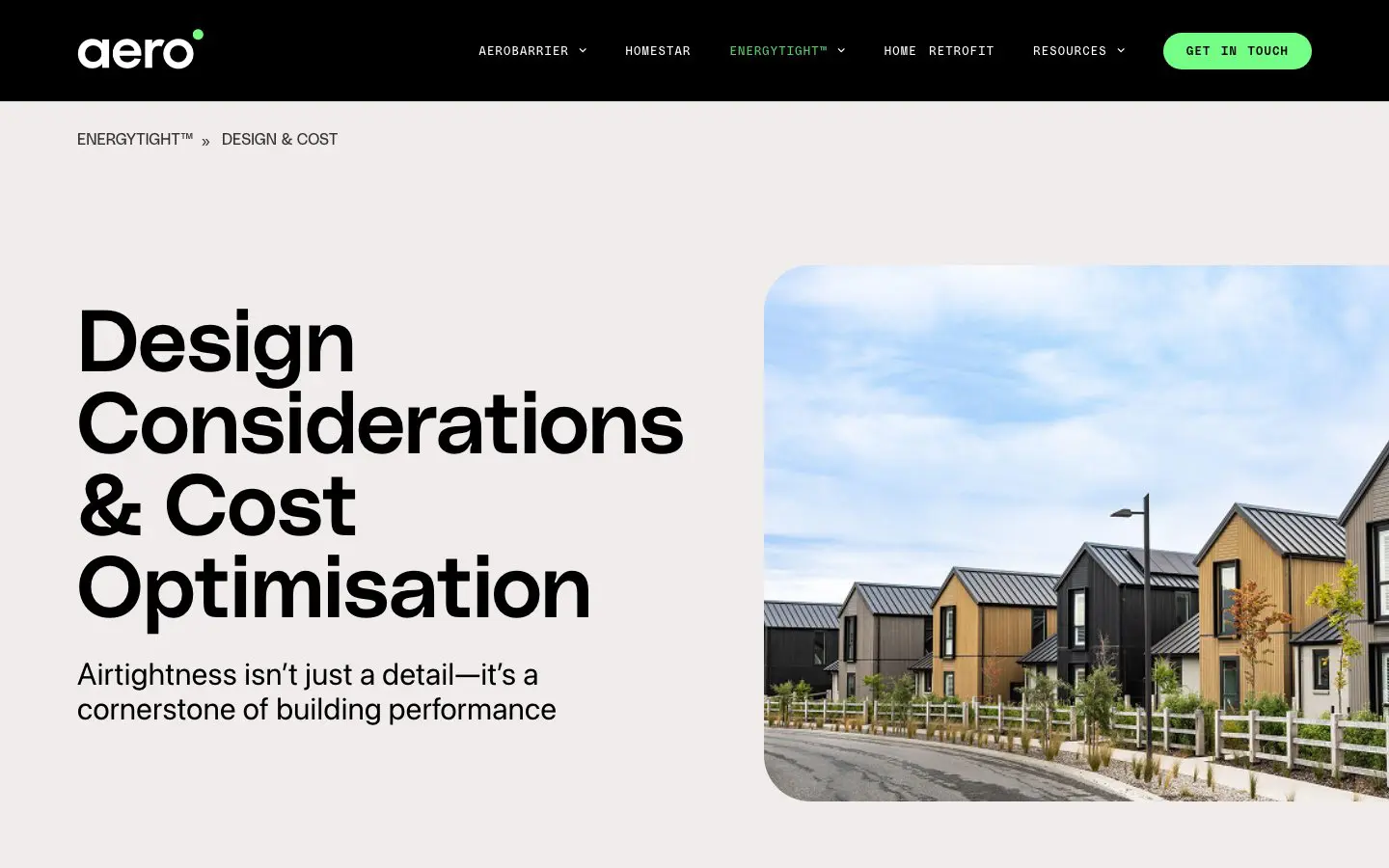Aero Solutions website page