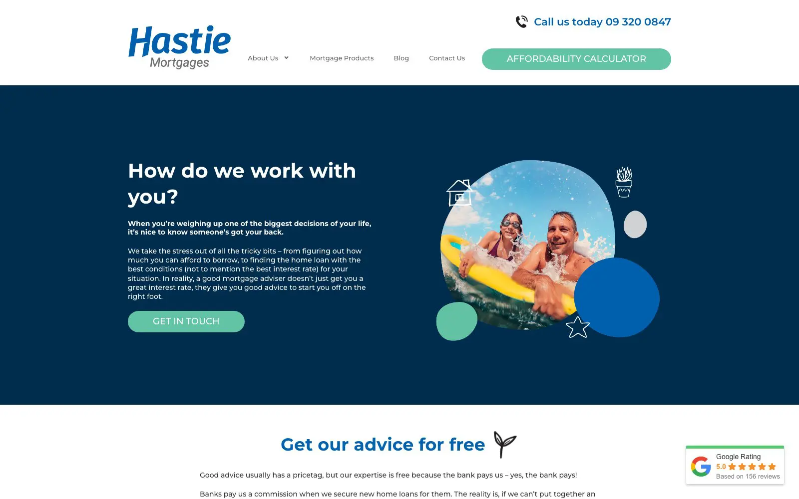 Hastie Mortgages website page
