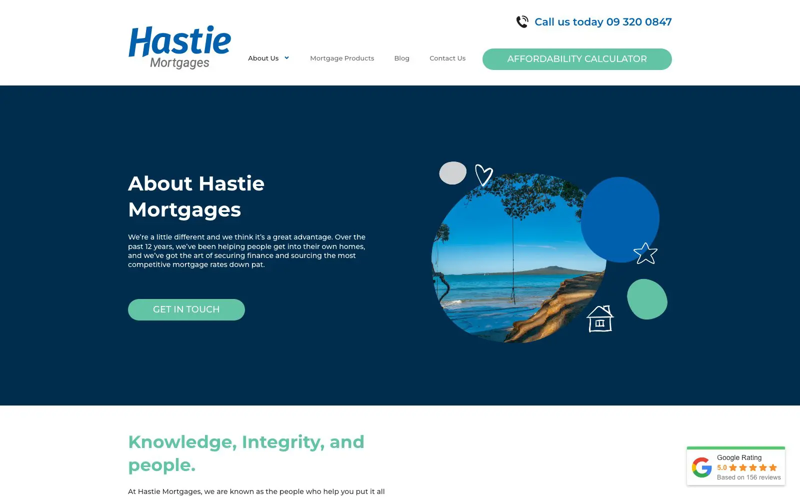 Hastie Mortgages website page