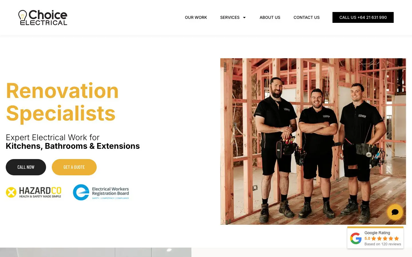 Choice Electrical website page