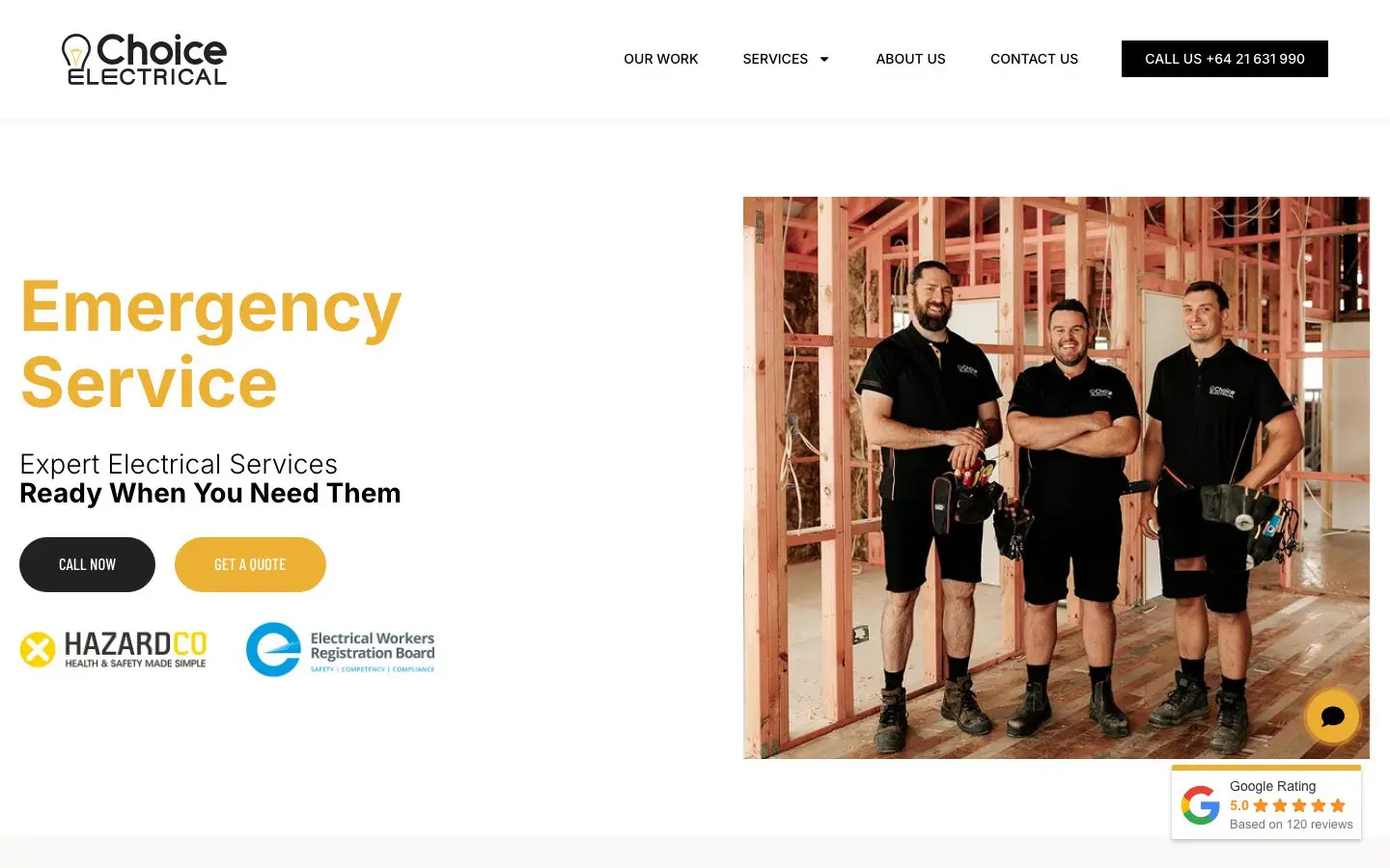 Choice Electrical website page