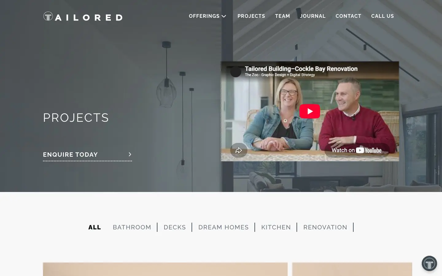 Tailored Building Solutions website page