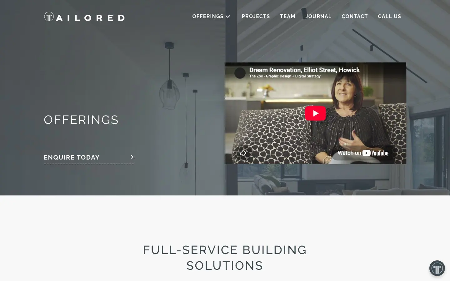 Tailored Building Solutions website page
