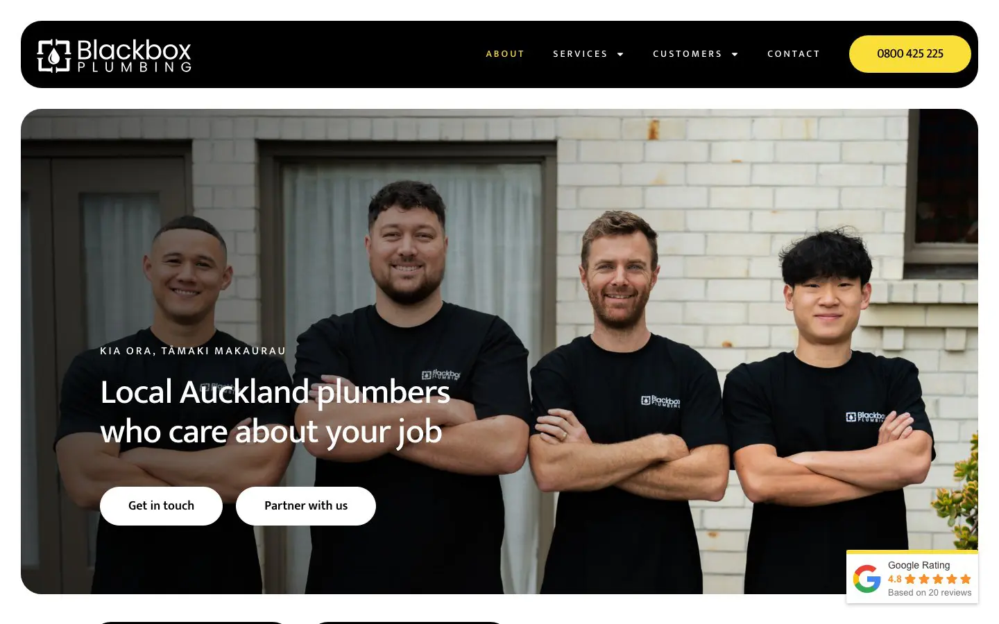 Blackbox Plumbing website page