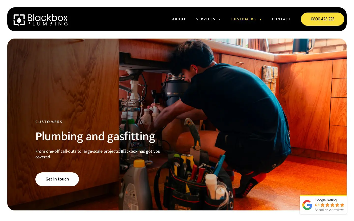 Blackbox Plumbing website page