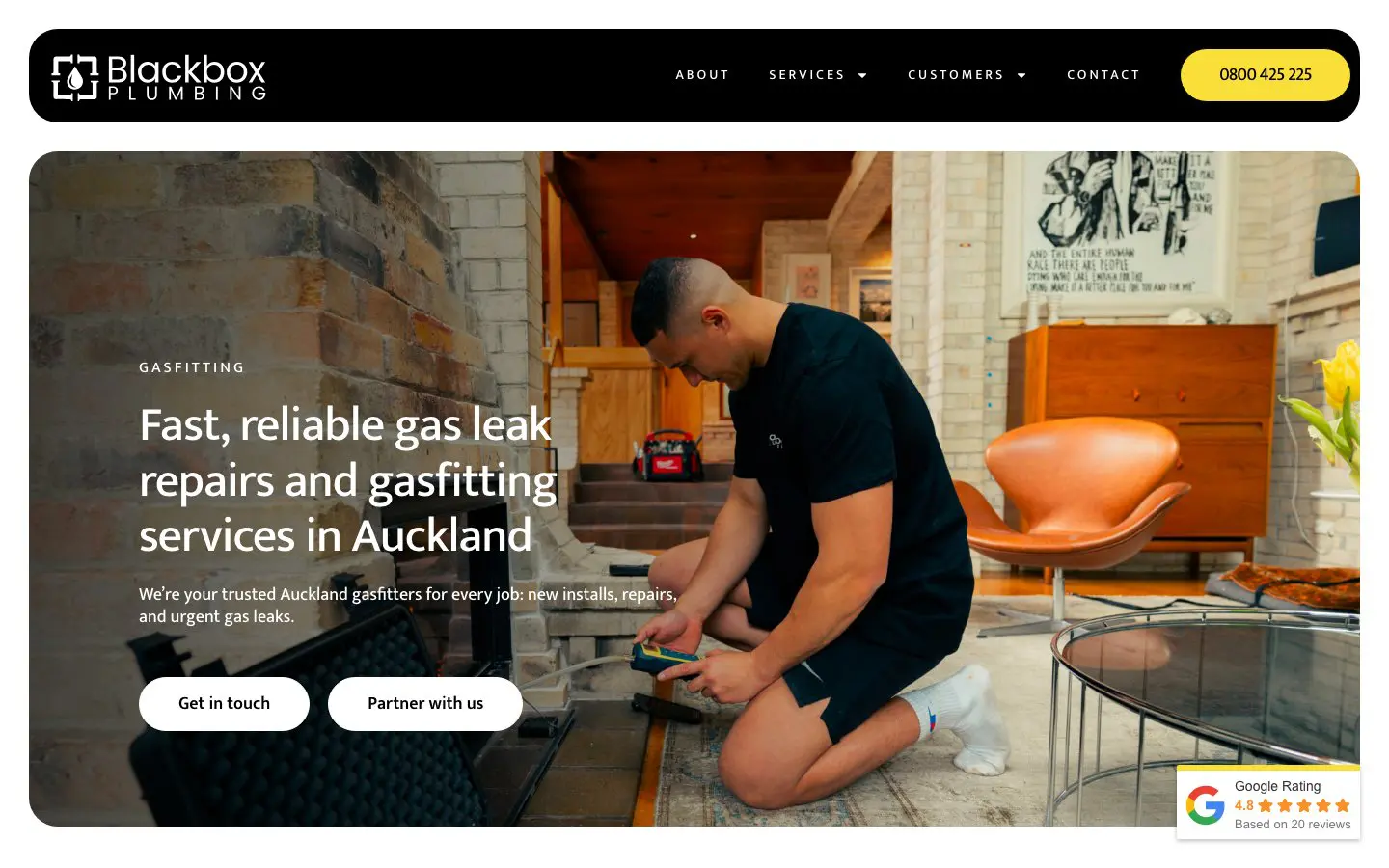 Blackbox Plumbing website page