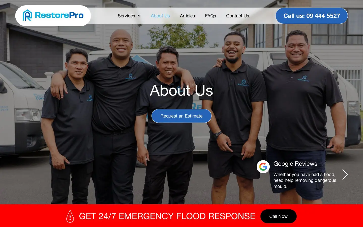RestorePro website page