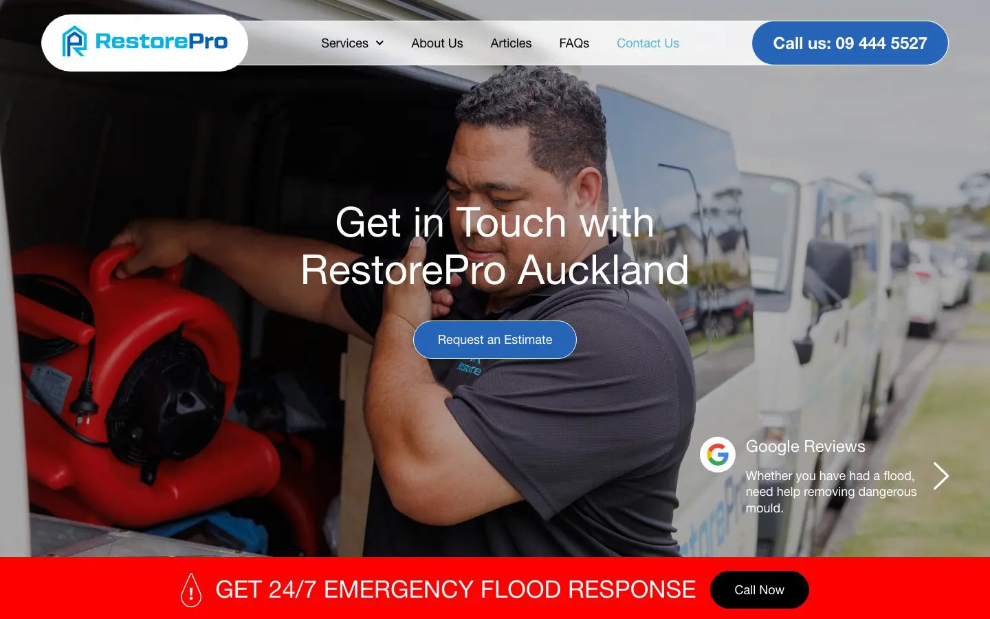 RestorePro website page