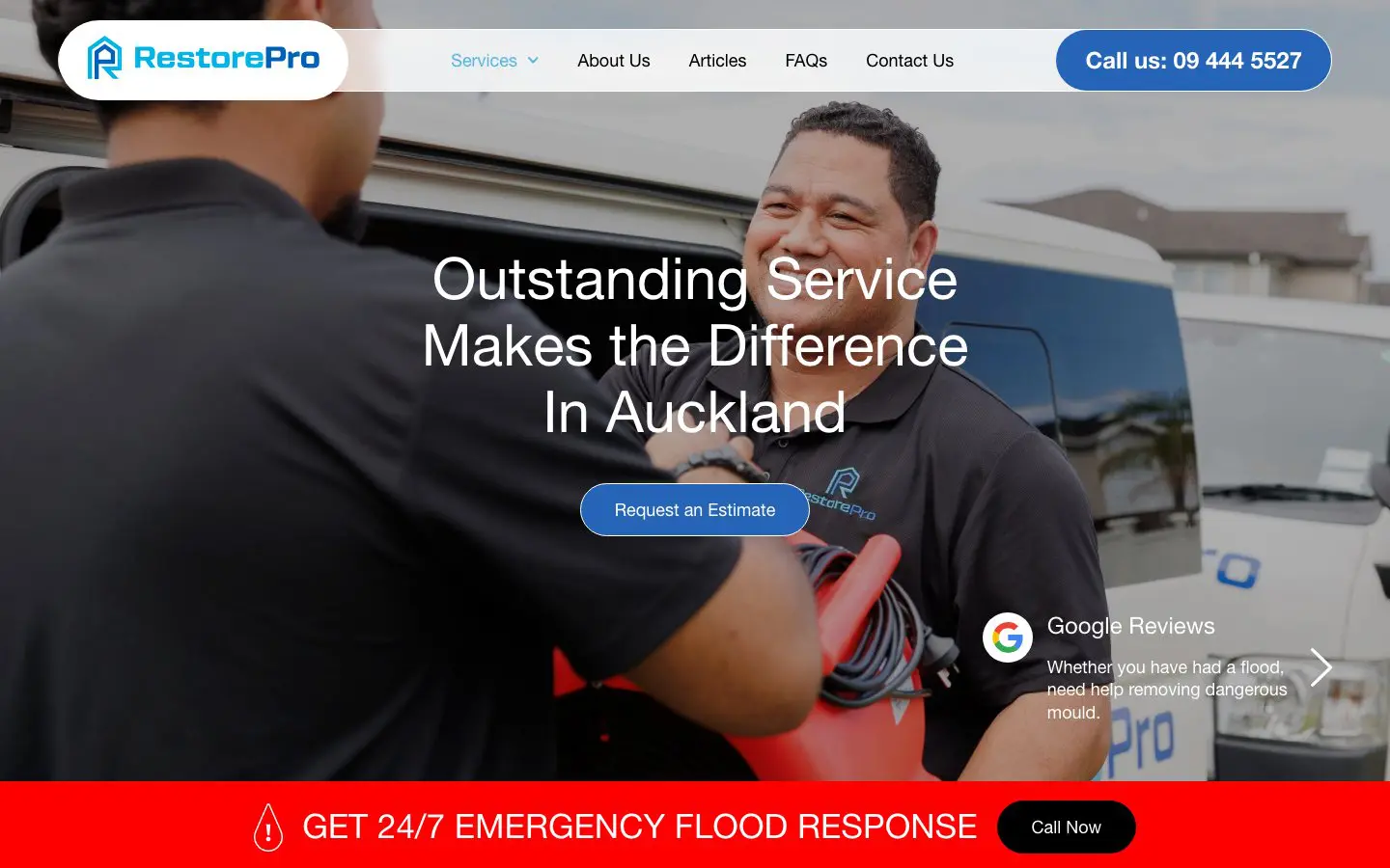RestorePro website page