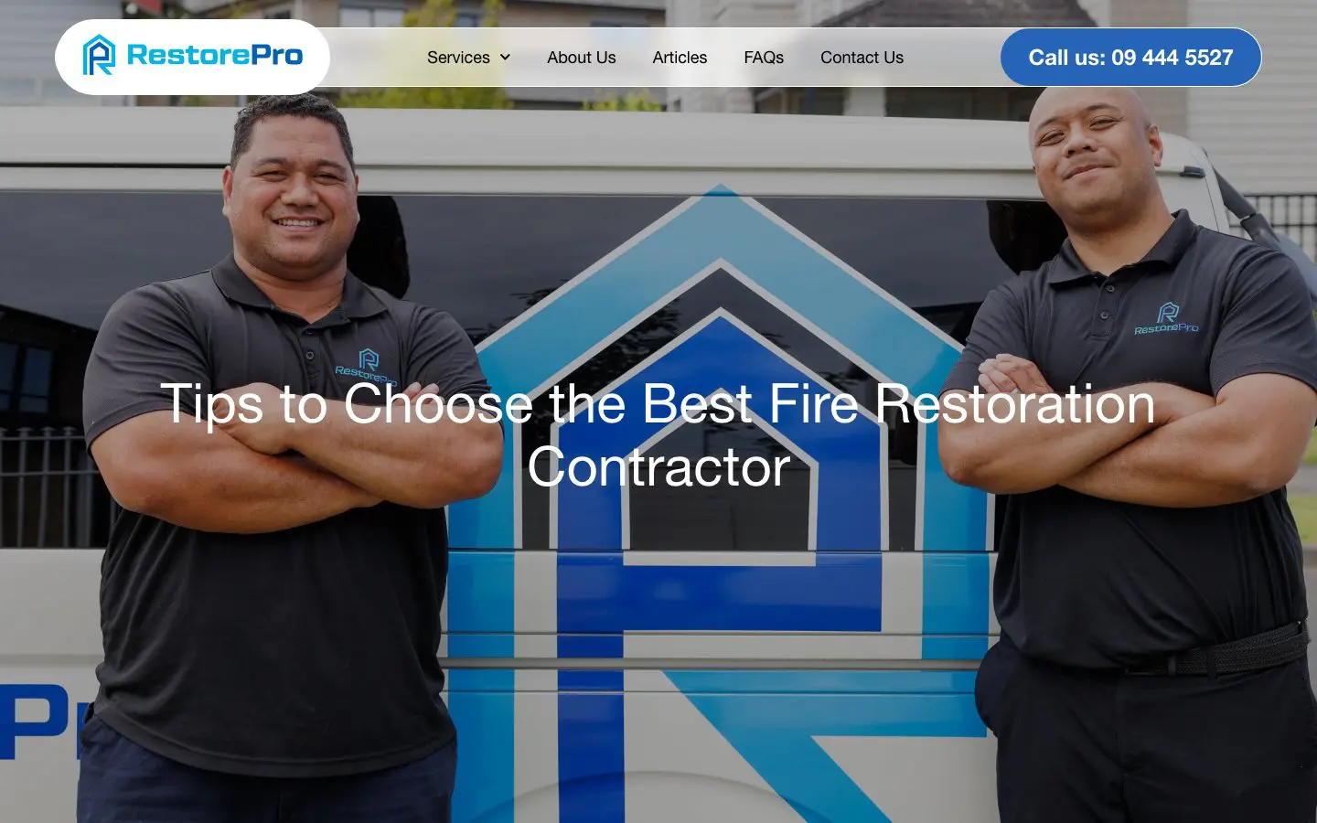 RestorePro website page