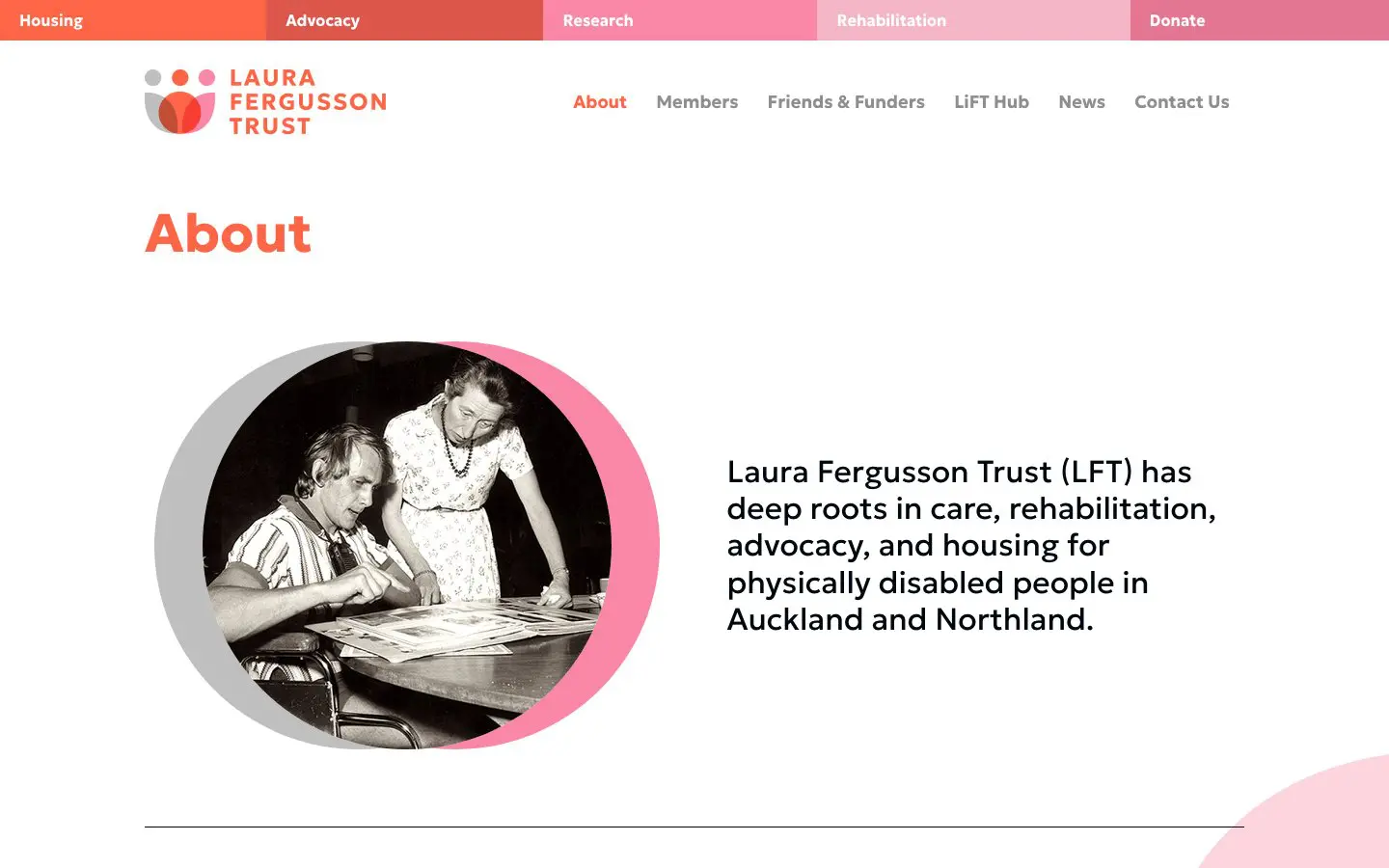 Laura Fergusson Trust website page