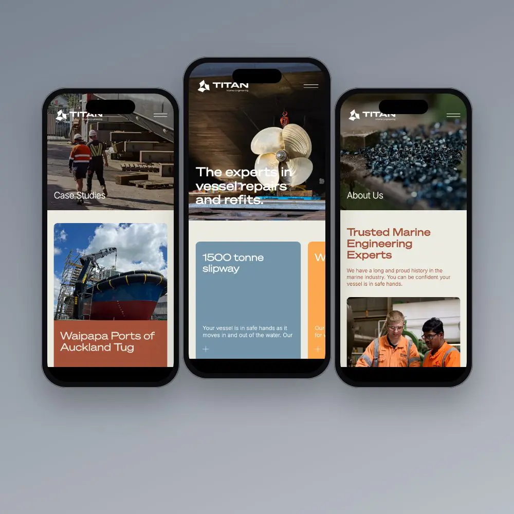 Titan Marine website on mobile