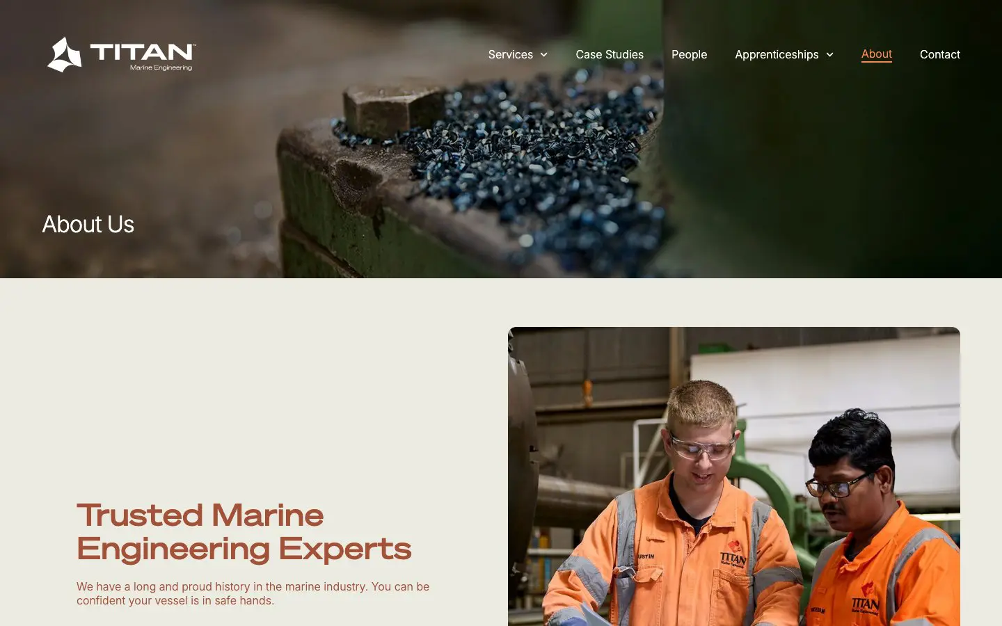Titan Marine website page