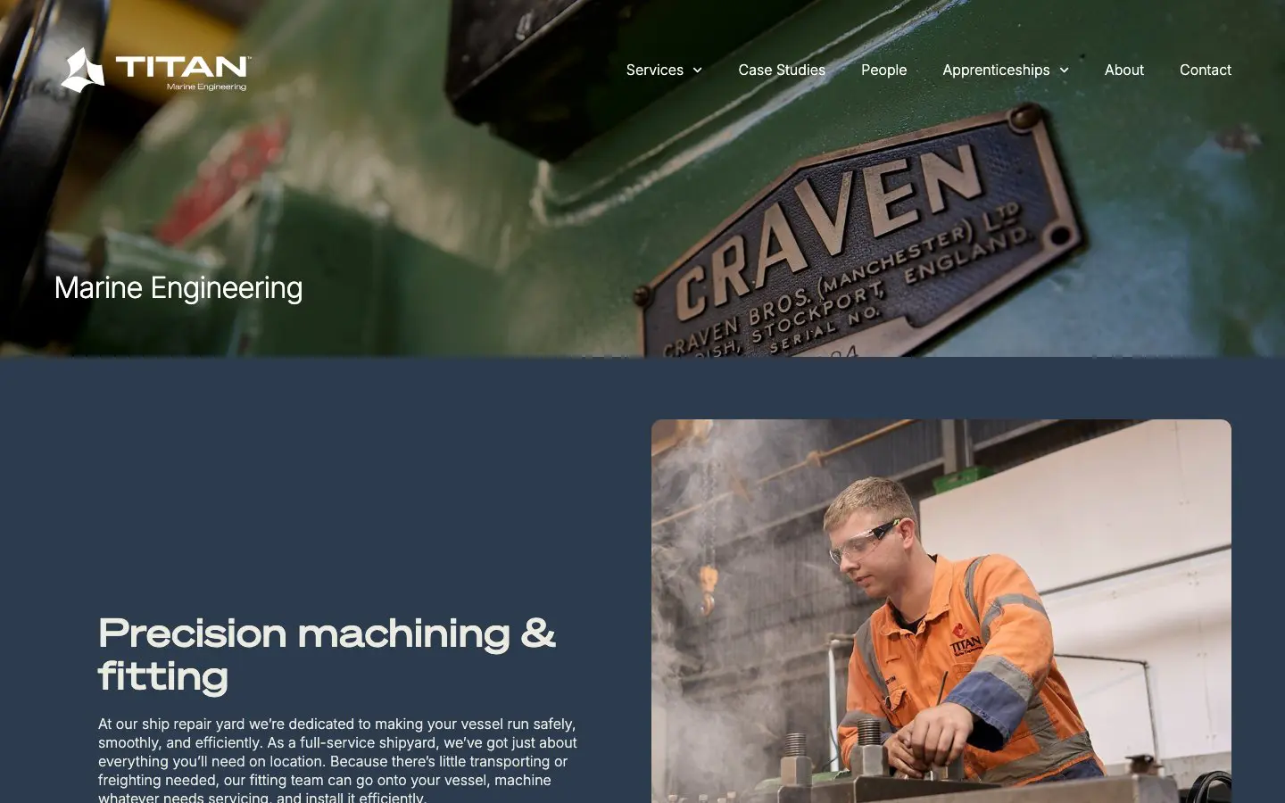 Titan Marine website page