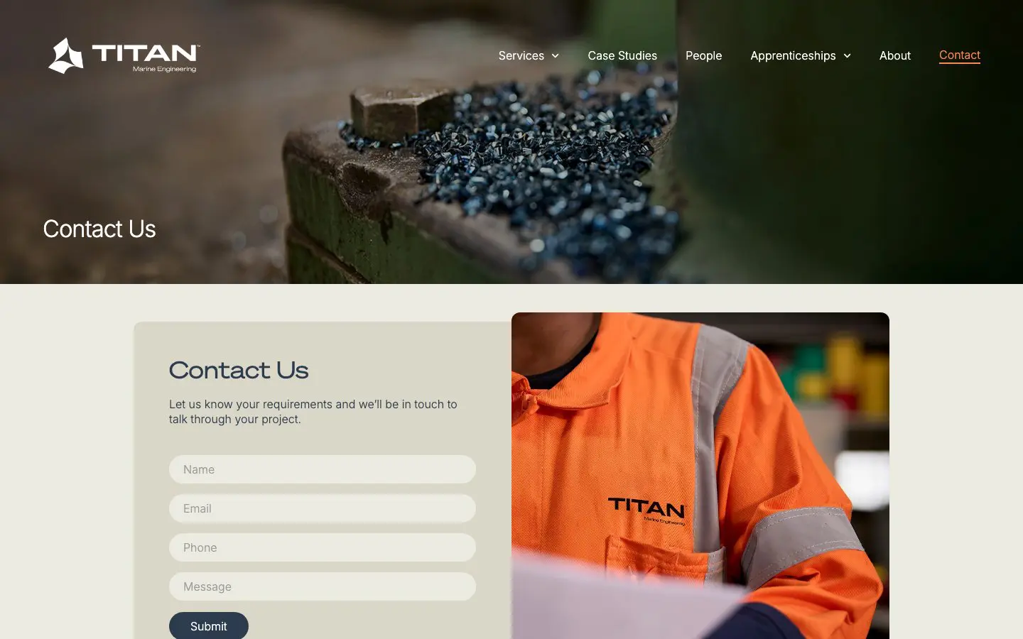 Titan Marine website page