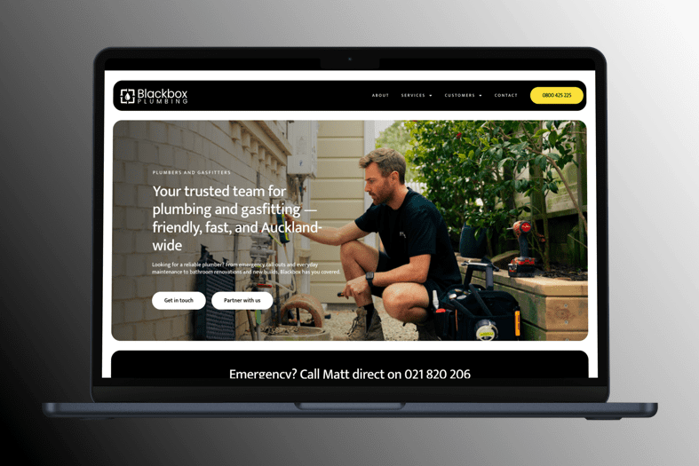Blackbox Plumbing website built by Control Shift