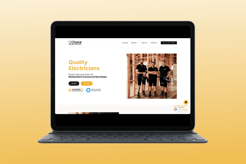 Choice Electrical website built by Control Shift