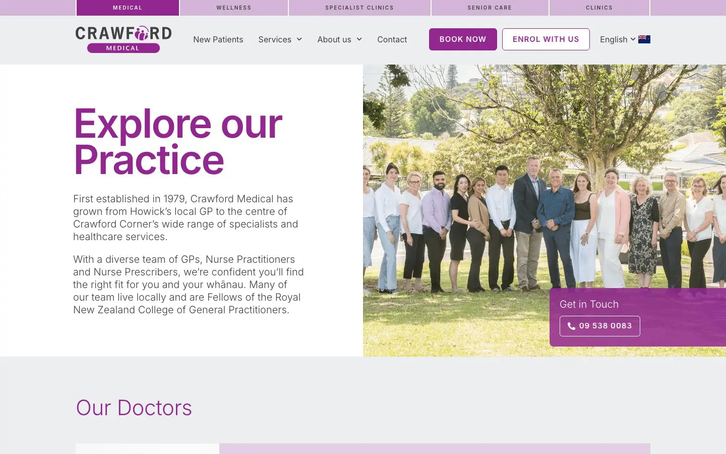 Crawford Medical website page
