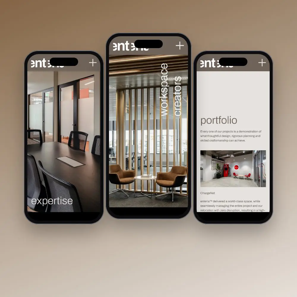 Enteria website on mobile