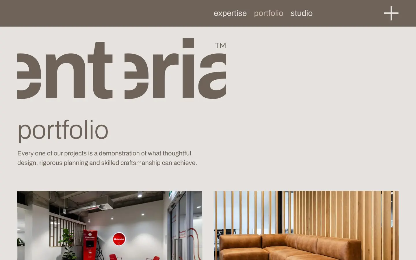 Enteria website page
