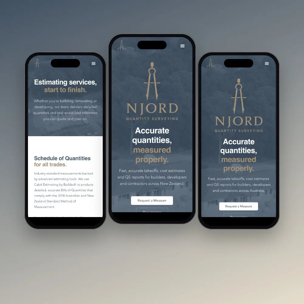 Njord website on mobile