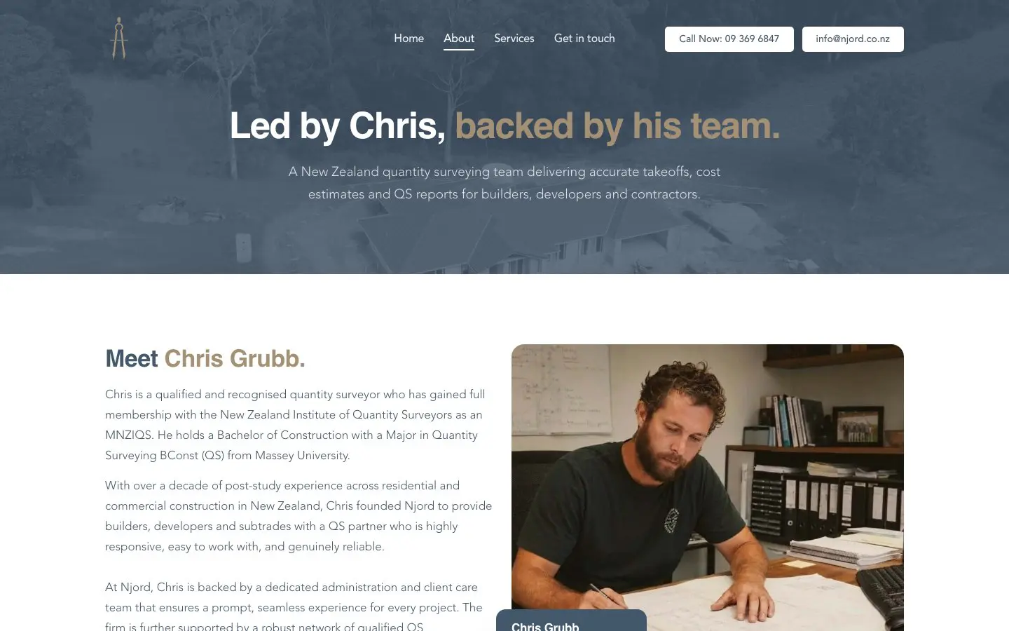 Njord website page