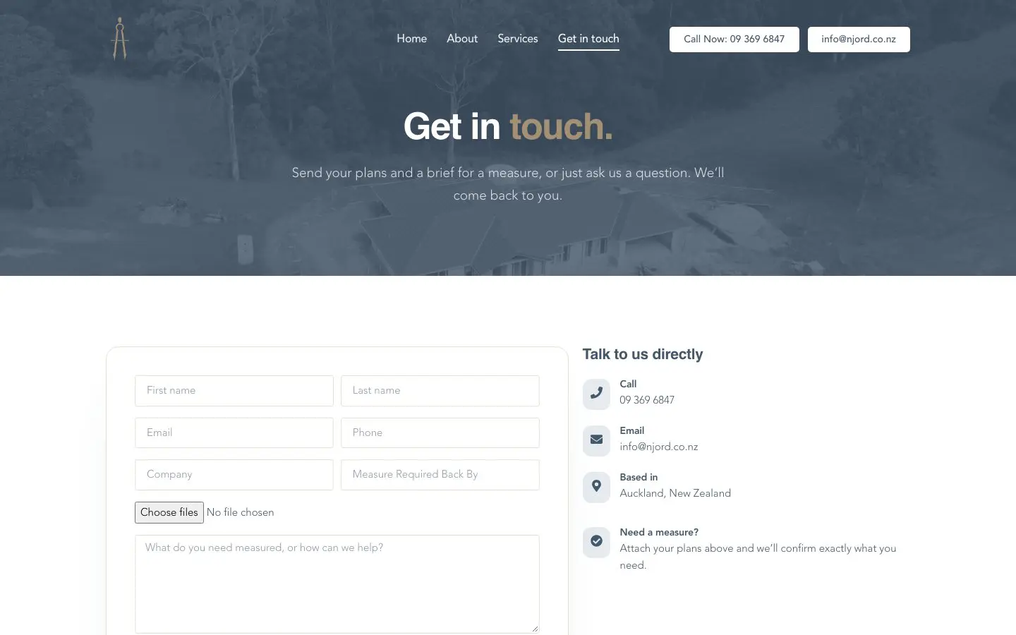 Njord website page