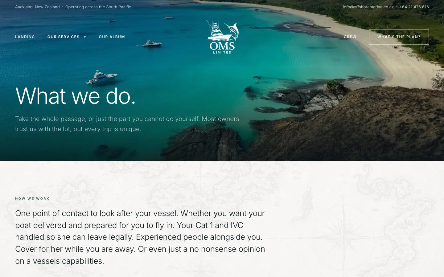 Offshore Marine website page