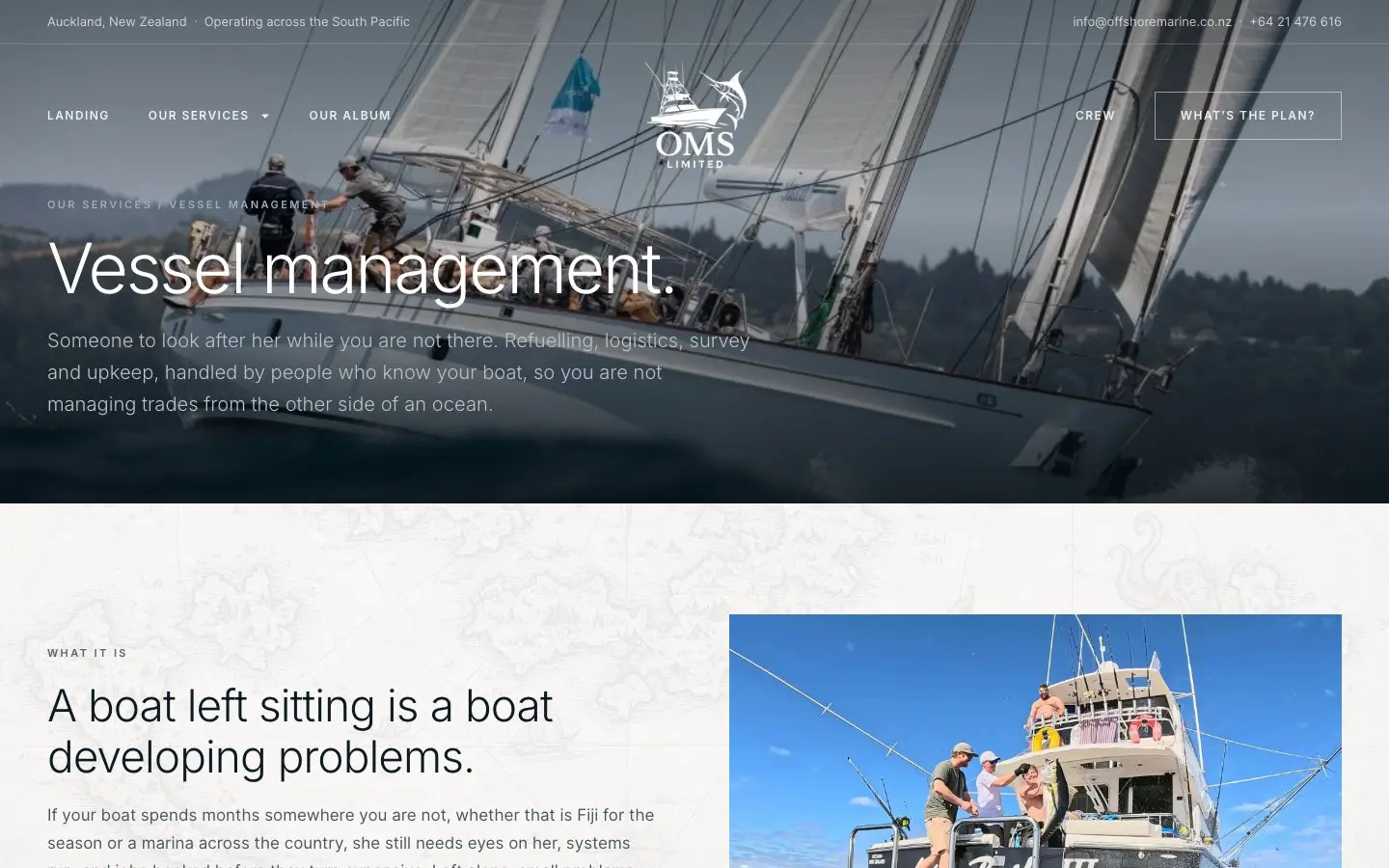 Offshore Marine website page