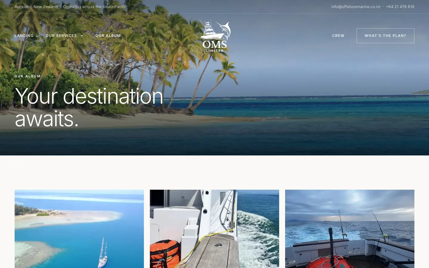 Offshore Marine website page